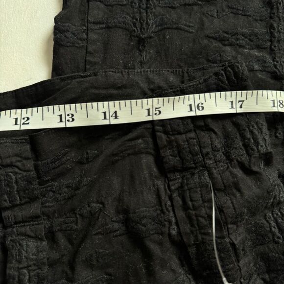 Johnny Was Cargo Multi Zipper Black Embroidered Pants Size 6 - Picture 6 of 9